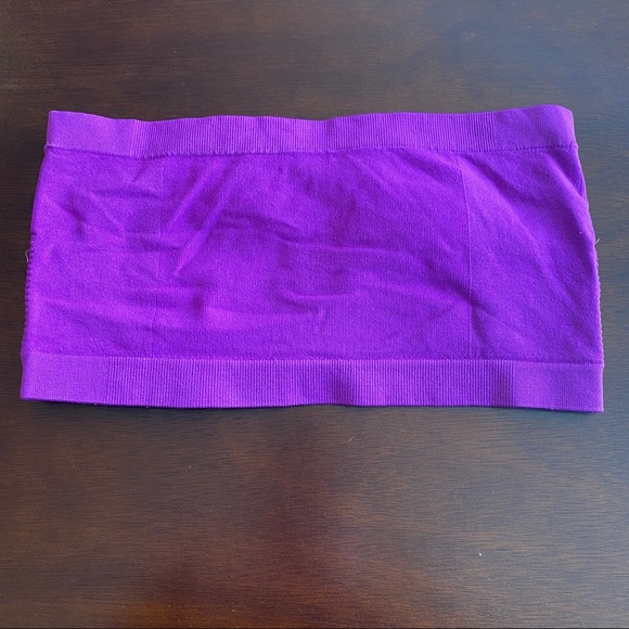 Neon purple strapless bandeau bralette - Picture 3 of 3